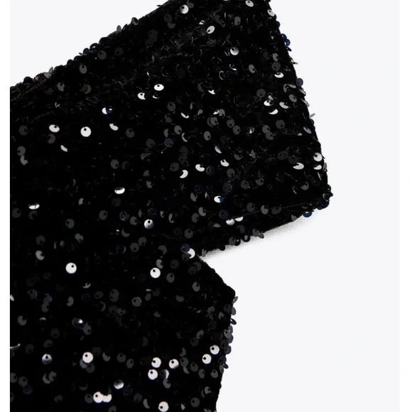 Zara Woman Sequinned Velvet Dress - Picture 4 of 5